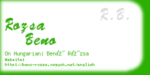 rozsa beno business card